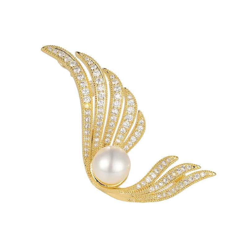 Spilla con perle Gioielli per le donne Gioielli Moda Regali di Natale Moglie Mamma Fidanzata, Anniversario Compleanno Gioielli Raffinati Regali per Lei NO11583, Metallo, perla
