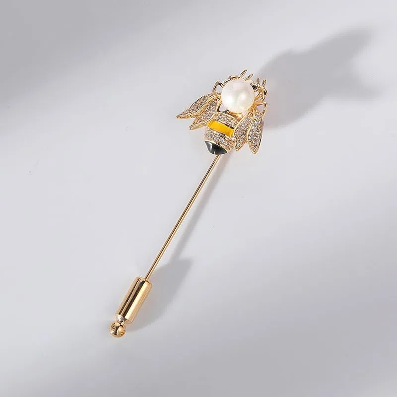 Spilla da donna per anniversario, regalo per moglie, spilla con perle naturali selezionate a mano di qualità AAA e moissanite color D, regalo per mamma, fidanzata, lei, NO11155, metallo, perla
