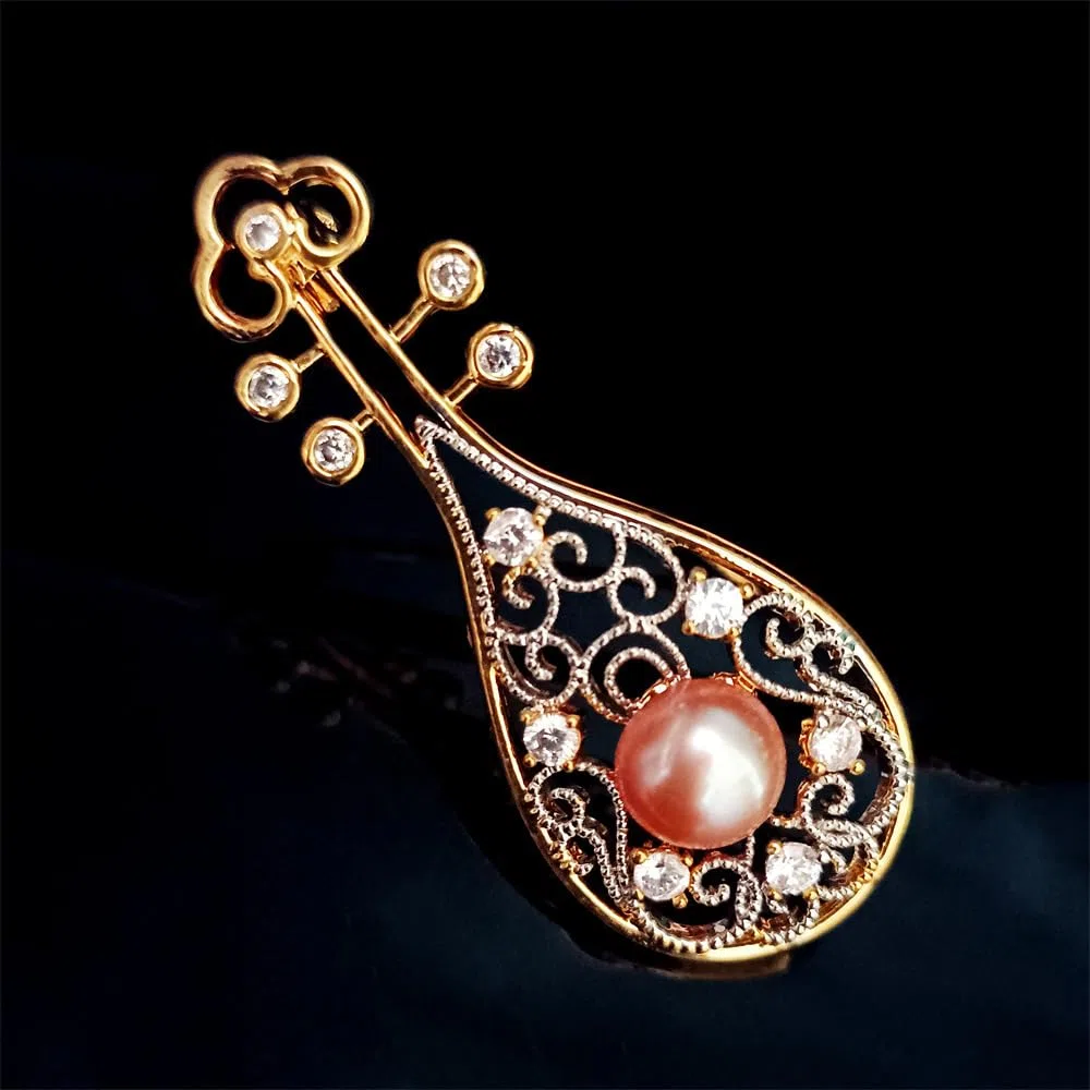 Spilla da donna per anniversario, regalo per moglie, spilla con perle naturali selezionate a mano di qualità AAA e moissanite color D, regalo per mamma, fidanzata, lei, NO11242, metallo, perla