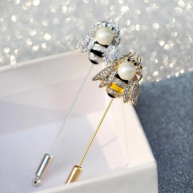 Spilla da donna per anniversario, regalo per moglie, spilla con perle naturali selezionate a mano di qualità AAA e moissanite color D, regalo per mamma, fidanzata, lei, NO11155, metallo, perla