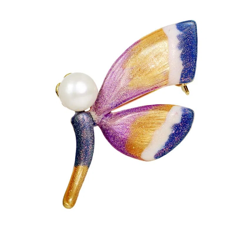 Spilla da donna con perle naturali selezionate a mano e moissanite di colore D, idea regalo per mamma, fidanzata, lei, NO11434, in metallo, perla