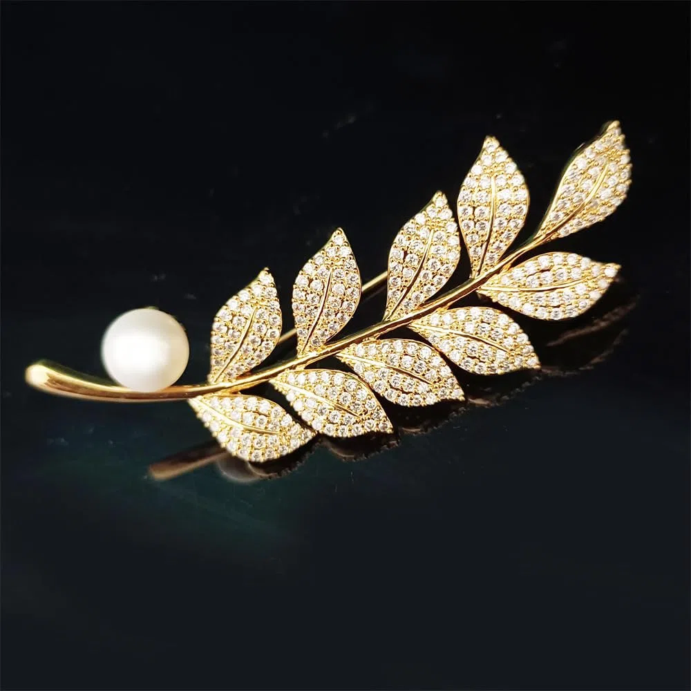 Spilla da donna per anniversario, regalo per moglie, spilla con perle naturali selezionate a mano di qualità AAA e moissanite color D, regalo per mamma, fidanzata, lei, NO11226, metallo, perla