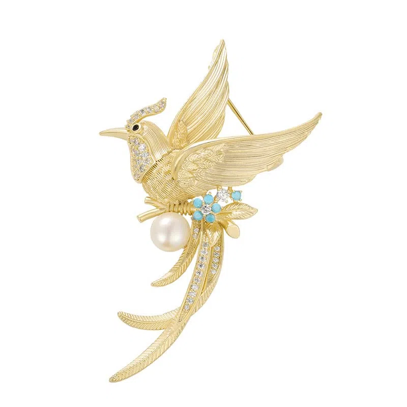 Spilla da donna per anniversario, regalo per moglie, spilla con perle naturali selezionate a mano di qualità AAA e moissanite color D, regalo per mamma, fidanzata, lei, NO11198, metallo, perla