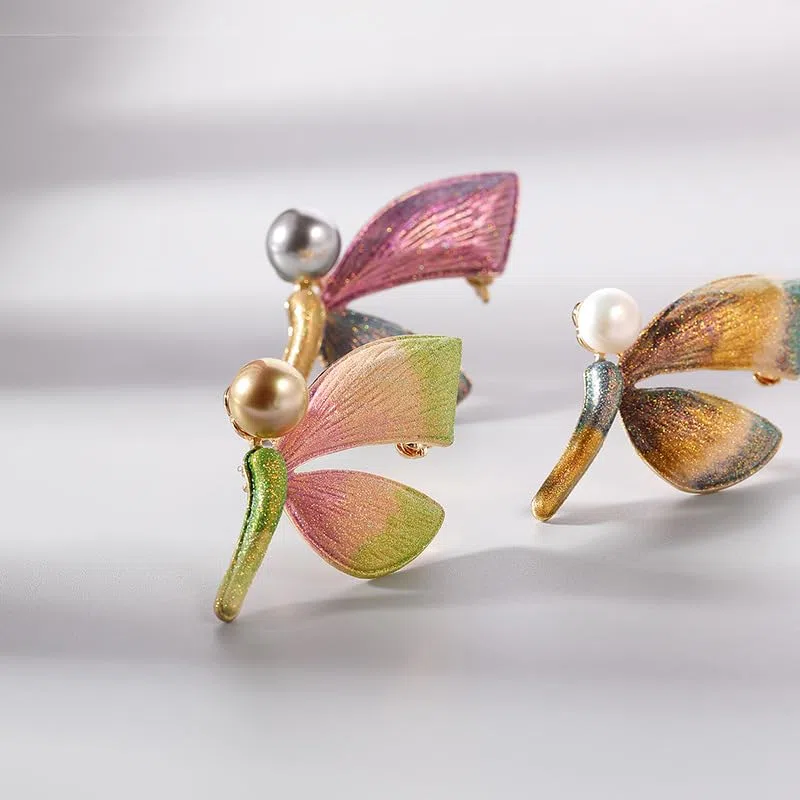 Spilla da donna con perle naturali selezionate a mano e moissanite di colore D, idea regalo per mamma, fidanzata, lei, NO11434, in metallo, perla