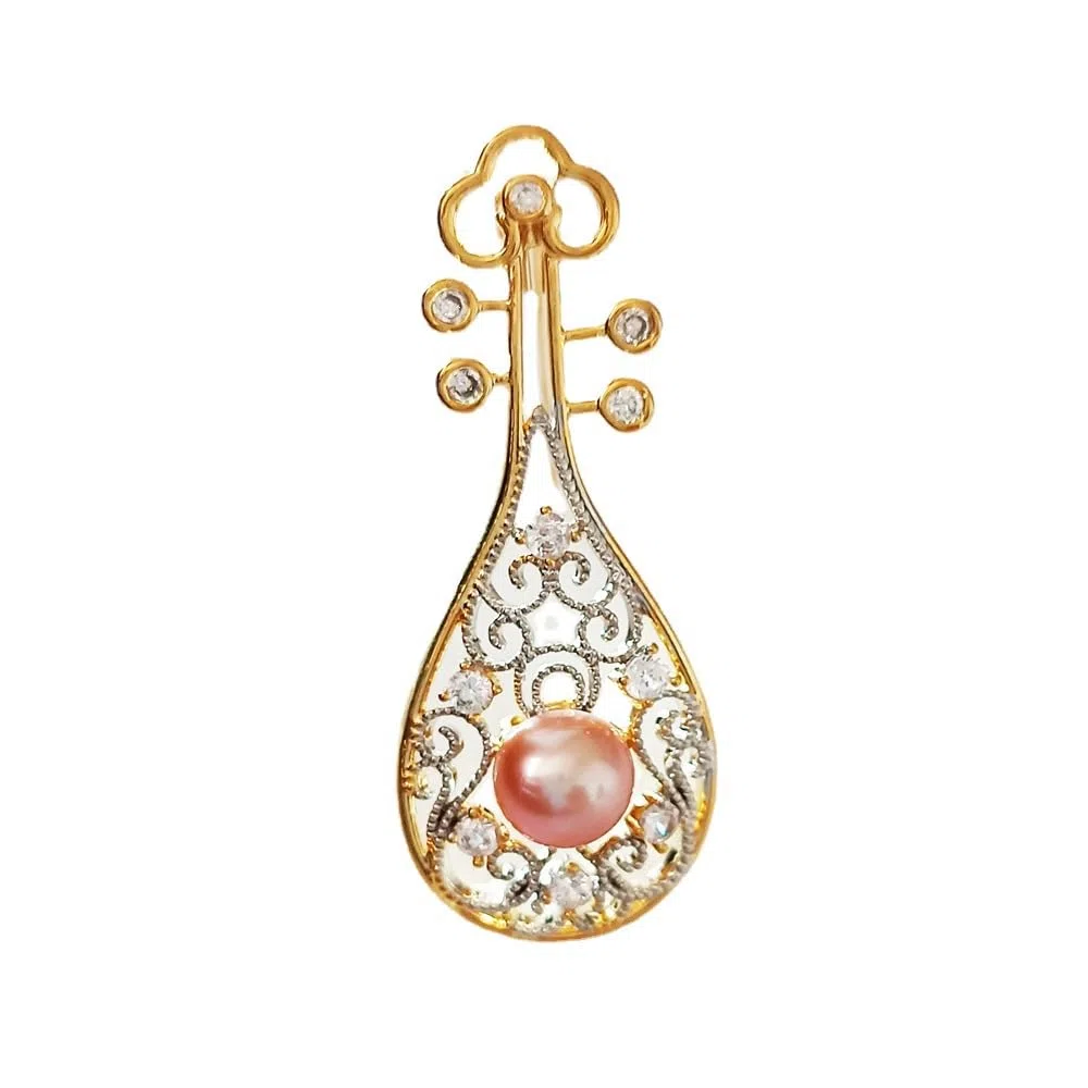 Spilla da donna per anniversario, regalo per moglie, spilla con perle naturali selezionate a mano di qualità AAA e moissanite color D, regalo per mamma, fidanzata, lei, NO11242, metallo, perla